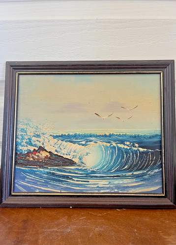 Ancien tableau peinture - ancien, mer