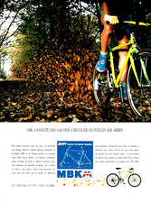 Publicité Advertising 0722  1991   MBK  vélo HPF  Vtt feuilles aux arbres