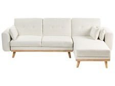 Canapé d'Angle à Gauche en Tissu Rembourré en Forme de L Convertible avec C