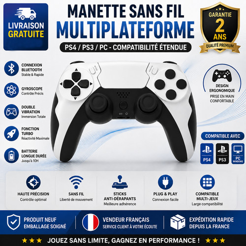 Manette sans fil ps4 - ps3, pc