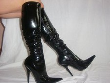 Promotion Bottes Vernis Noir 41-46 Fétiche Domina Sexy Pologne