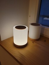 Lot 2 Lampes LED Tactiles RGB intensité Réglable Rechargeable Design Bois