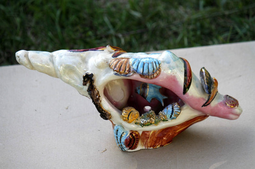 Lampe céramique coquillage