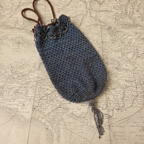 Bourse sac maille bleue - sac,