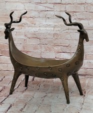 Vase cache pot bronze rams - vase,