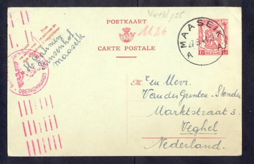 9681 belgique 1941 carte - 9681, belgique,1941,carte