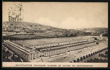 CPA Saint-Étienne, Manufacture Française d´Armes et Cycles avec vue des colline 