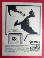 Publicité de presse Belge:  Téléviseur SIERA 65cm Sonovision de demain  1965