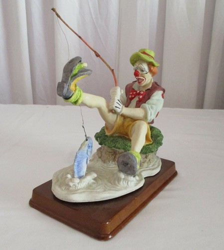 Porcelain fisherman clown - porcelain, j