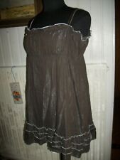 Robe courte bretelles COP COPINE chouchou T.2 38/40 coton marron