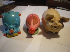 lot de 3 cochons tirelire en