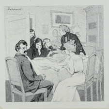Famille à table | dessin à