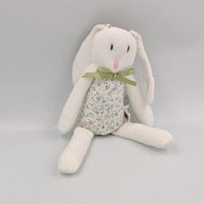 Doudou lapin blanc fleurs
