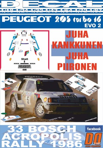 Decal peugeot 205 - 205, e2