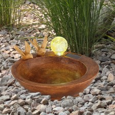 Lampe Solaire Extérieur Lampe de Balcon Fontaine pour Bain D'Oiseau Braun Boule