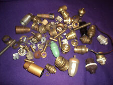 LOT DE PIECES  POUR LAMPE VINTAGE DOUILLES LAITON LUSTRE SUSPENSION  DAUM MULLER