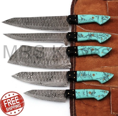 Handmade damascus steel chef - damascus,