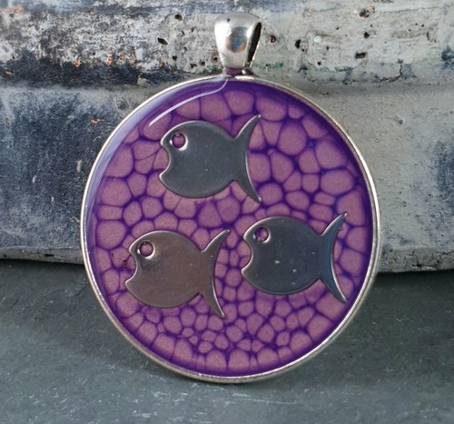 Perle violette ronde x - perle,