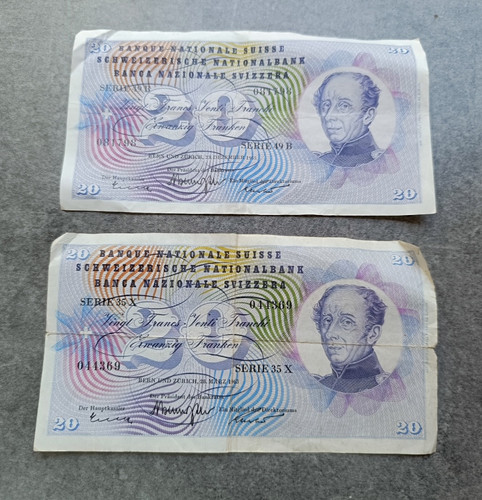 Suisse lot deux billets - suisse,