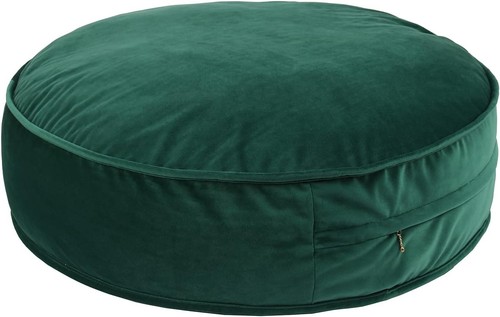 Cozy green velvet - velvet, round