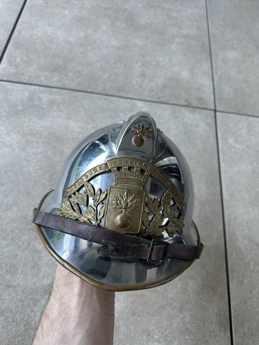 Ancien casque pompier - ancien, de