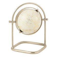 Mappemonde sur Pied en Métal "Design" 30cm Argent