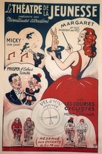 "LE THÉÂTRE DE LA JEUNESSE" Affiche originale entoilée Litho HARFORT  82X122cm