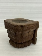 Antique Ancien en Bois Main Sculpté Rare Floral Porte Support Mur Panneau Candle