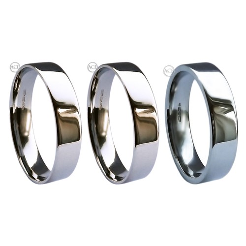 5mm 18ct blanc plat court - 5mm,