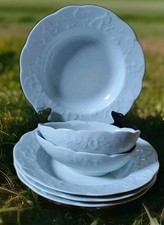 Lierre Sauvage Porcelaine 4 Assiettes Creuses & 2 Coupelles à Avocats