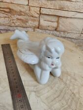 Porcelaine ancienne, figurine d'Ange , ailes doré, vintage , objets chrétiens 