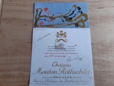 étiquette vin chateau Mouton Rothschild 1981 wine label specimen 75cl Arman