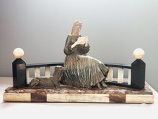 SCULPTURE SIGNE R. LULLIER - 1900-20 - REGULE PATINE POLYCHROME - ART DECO