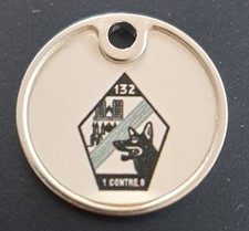 JETON DE CADDIE ARMÉE DE TERRE 132 ème BATAILLON CYNOPHILE
