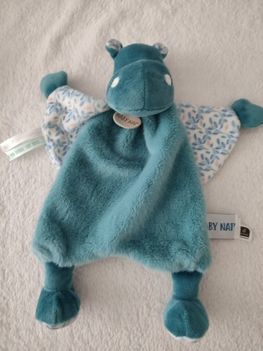 Doudou hippopotame bleu bazile - hippopotame,