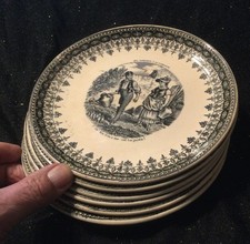 Rare suite assiettes - de, 6