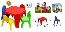 Table Enfants Avec 4 Chaises Table Jardin Pic Nic Enfants Plastique Coloré