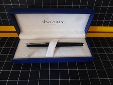 parure stylo plume  waterman ancien paris ballpoint pen noir argenté silver blac