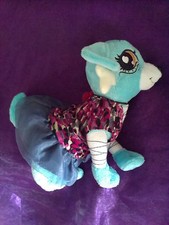  peluche doudou chien bleu robe rouge chichi love chi chi
