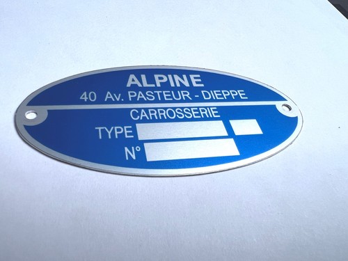 Plaque constructeur alpine - constructeur,
