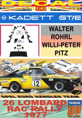 Decal opel kadett - kadett, w