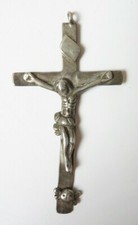 Pendentif Grande Croix argent massif  Bijou du 18e siècle silver cross crucifix