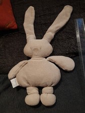 LC/ Doudou peluche Lapin Beige Laine Grande Oreille Nattou tbe 25Cm Sans oreille