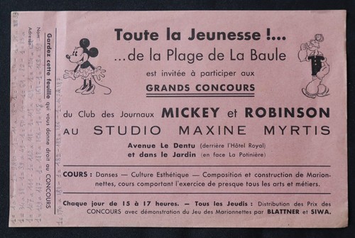 Publicité club journal mickey - publicité,