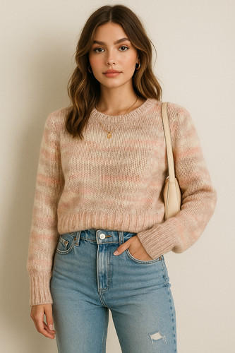 Womens fuzzy knit sweater - m,