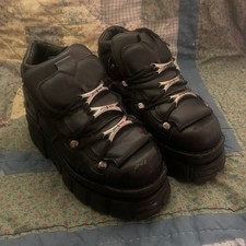 New Rock Black Platform Biker