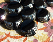 LOT 12 ANCIENS BOUTONS ART-DÉCO motifs  STYLISÉS en VERRE PRESSÉ MOULÉ BICOLORE