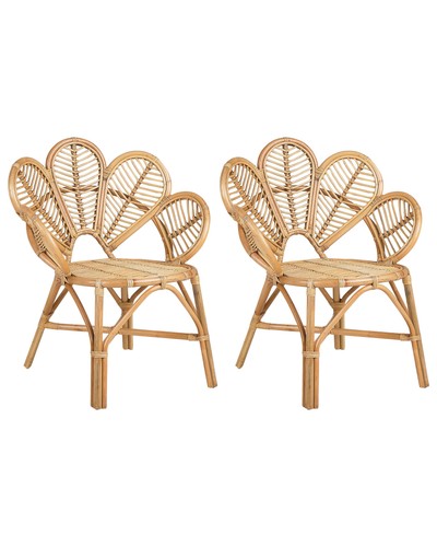 Lot chaises paon en rotin - lot,