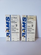 1991 Seattle Seahawks Vs Los Angels Rams Ticket Stubs From Anaheim Stadium 