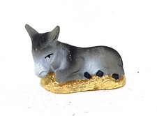 Ancienne Décoration de Noël Animaux de la crèche " Âne " marque Cavasse